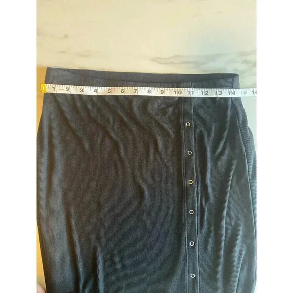 Truth By Republic Women's Black Front Slit Maxi Skirt Buttons Size M Medium - Picture 4 of 8